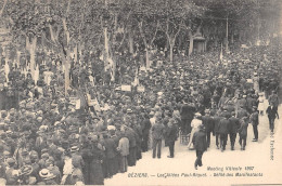 CPA 34 BEZIERS / MEETING VITICOLE 1907 / LES ALLEES PAUL RIQUET / DEFILE DES MANIFESTANTS - Beziers