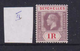 SEYCHELLES  - 1921-32  George V Wm Mult Script CA 1r Die II Hinged Mint - Seychelles (...-1976)