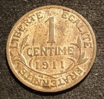 FRANCE - 1 CENTIME 1911 - Daniel-Dupuis - Gad 90 - KM 840 - 1 Centime