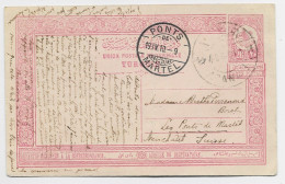 TURKEY TURQUIE ENTIER UPU CARD  PLI CENTRAL 20 PARAS ADAMAS 1910 TO SUISSE - 1837-1914 Esmirna