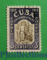 S811- CARAIBI - CARIBBEAN 1953 JOSE MARTI 3c USATO - USED - Usati