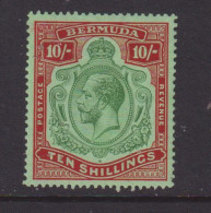 BERMUDA  - 1910-25  George V 10s Hinged Mint - Bermudes