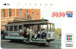 Bus Joy.joy 92 Car Tramway Auto Télécarte Japon Card (F 161) - Cars