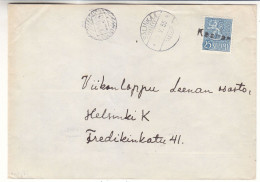 Finlande - Lettre De 1955 - Oblit Avec Griffe Kaanae  ? - Cachet De Sälinkää Et Mäntsälä - Avec Cachet Rural 2298  ? - Cartas & Documentos