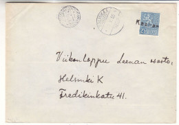 Finlande - Lettre De 1955 - Oblit Avec Griffe Kaanae  ? - Cachet De Sälinkää Et Mäntsälä - Avec Cachet Rural 2298  ? - Briefe U. Dokumente