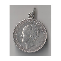 PENDENTIF EN ARGENT - 2 ½ GULDEN 1930 - WILHELMINA  - 25.90 G - 50 Cm - 0/95323 -  - 2 1/2 Florín Holandés (Gulden)