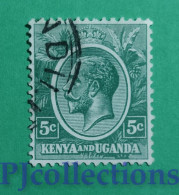 S814- KENYA AND UGANDA 1922 KING GEORGE V 5c USATO - USED - Kenya & Uganda