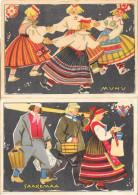 Estonie (Kirjastus, Eesti) Illustration V. Tolli: Folklore, Lot De 2 Cartes (Muhu, Saaremaa) - Estonia