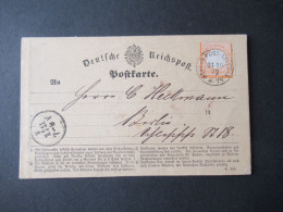 DR 1872 Brustschild Nr.18 Als EF Auf Orts PK Berlin Mit Klarem Stempel K1 Berlin Post Exped 13 31.10.72 Mit Ank. Stempel - Covers & Documents