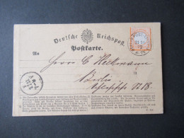 DR 1872 Brustschild Nr.18 Als EF Auf Orts PK Berlin Mit Klarem Stempel K1 Berlin Post Exped 13 31.10.72 Mit Ank. Stempel - Storia Postale