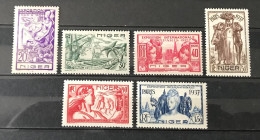 Lot De 6 Timbres Neufs* Niger Aof 1937 Y&t N° 57 À 62 - Unused Stamps