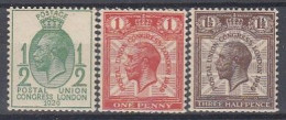 Great Britain 1929. Michel 170-72 Y (horizontal Watermark). MH(*) - Nuovi