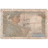 France, 10 Francs, 1947, A.136, B, Fayette:8.17, KM:99e - 10 F 1941-1949 ''Mineur''