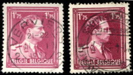 COB  832 (o)  / Yvert Et Tellier N° : 832 (o) Nuances De Couleur (absent Au COB) - 1936-1957 Collo Aperto