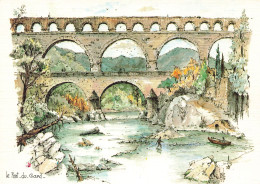 ILLUSTRATEUR - Le Pont Du Gard - Robert Lepine - Carte Postale Ancienne - Sonstige & Ohne Zuordnung