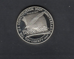 Baisse De Prix USA - Pièce 1 Dollar Argent BE  Constitution 1987S FDC KM.220 - Commemorative