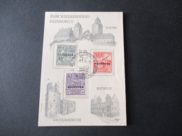 Lokalausgaben / Privat Eilenburg Provinz Sachsen. Wiederaufbau. Sonderkarte Und Sonderstempel 10.6.1946 - Covers & Documents
