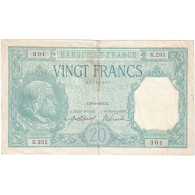 France, 20 Francs, Bayard, 1916, K.251, TB+, Fayette:11.1, KM:74 - 20 F 1916-1919 ''Bayard''