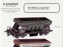 Catalogue BUCO Neuheiten 1985 Spur O 32 Mm. B.STAUFFER  Preis CHF - German