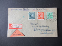 Kontrollrat 03.4.1947 Einschreiben Nachnahme Duisburg 1 Nach Referinghausen Sauerland - Lettres & Documents