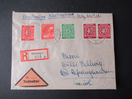 Kontrollrat 16.5.1947 Einschreiben Nachnahme Duisburg 1 Nach Referinghausen Sauerland - Covers & Documents