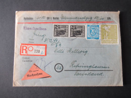 Kontrollrat 1947 Mi.Nr.959 MiF Einschreiben Nachnahme Not R-Zettel Hameln Nach Referinghausen Sauerland - Covers & Documents