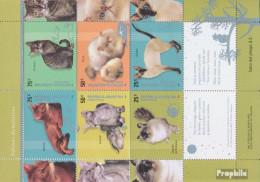 Argentinien 2976-2981 Kleinbogen (kompl.Ausg.) Postfrisch 2005 Hauskatzen - Unused Stamps