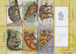 Argentinien 2665-2670 Kleinbogen (kompl.Ausg.) Postfrisch 2001 Einheimische Katzen - Unused Stamps