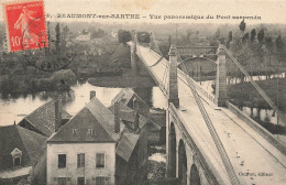 Beaumont Sur Sarthe * Route , Vue Panoramique Du Pont Suspendu - Beaumont Sur Sarthe