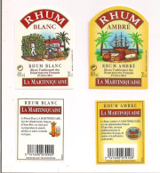 2 Etiquettes Rhum Blanc Et Ambre -  20cl - La Martiniquaise - Format 6 X 8,5 Cm - - Rhum