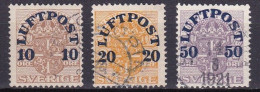 SE608 – SUEDE – SWEDEN – 1920 – OFFICIAL STAMPS OVERPRINTED – Y&T 1/3 USED 51 € - Gebraucht