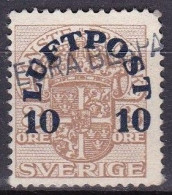 SE608B – SWEDEN – 1920 – OFFICIAL STAMP OVERPR. – VARIETY- MI 138Y USED 16 € - Oblitérés