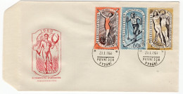 FDC Basketball Cross-country Skiing, Gymnastics Flat Czechoslovak Spartakiade Occasional Postage Stamp Prague - D- 1960 - Honkbal