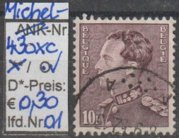 1951/1969 - BELGIEN - FM/DM "König Leopold III." 10 Fr Bräunl'lila - O Gestempelt - S.Scan (430xco 01-03 Be) - 1934-1935 Leopoldo III