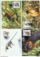 A41386)WWF-Maximumkarte Saeuegetiere: Guinea-Bissau 1185 - 1188 - Maximum Cards