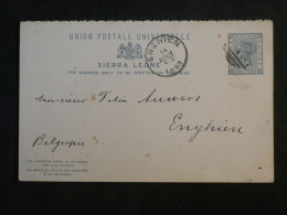 AF16 SIERRA LEONE BELLE CARTE ENTIER DOUBLE RARE  1893 FREETOWN  A ENGHIEN   BELGIQUE +  MONKEY +AFF.INTERESSANT++++ - Sierra Leona (...-1960)