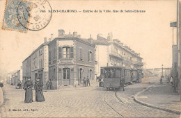 CPA 42 SAINT CHAMOND / ENTREE DE LA VILLE / RUE DE SAINT ETIENNE / TRAMWAY - Saint Chamond