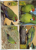 A41697)WWF-Maximumkarte Vogel: Norfolk-Inseln 421 - 424 - Tarjetas – Máxima