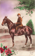 FANTAISIES - Homme - Soldat Sur Un Cheval - Carte Postale Ancienne - Hommes