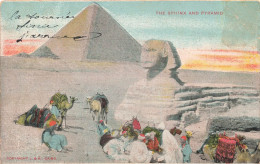 EGYPTE - Le Sphinx Et Les Pyramides  - Colorisé - Carte Postale Ancienne - Pirámides