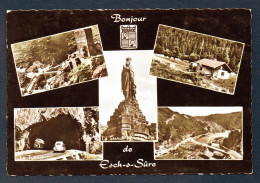 Luxembourg. Bonjour De Esch-sur-Sûre. Ruines Du Château. Le Camping. Le Tunnel. La Statue Notre-Dame Et Panorama. 1959 - Esch-sur-Sure