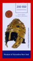 X2 - Ticket - 200 Dinara, Museum Of Vojvodina Novi Sad, Serbia, Roman Helmet, 4th Century, Berkosovo. - Tickets D'entrée