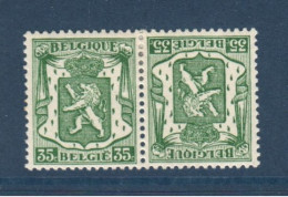 Belgique ,KP19, Yv 425a, Mi K19, *, - Tete Beche [KP] & Interpaneles [KT]