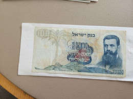 Israel-100 LIROT-BENJAMIN ZE'EV HERZL-(1968)-(RED-NUMBER)-(287)-(71365932-א/3)-tair-stain-used-bank Note - Israel