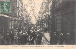 CPA 42 ROANNE / Gd CONCOURS MUSICAL 1908 / RUE NATIONALE - Roanne