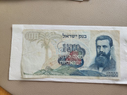 Israel-100 LIROT-BENJAMIN ZE'EV HERZL-(1968)-(RED-NUMBER)-(290)-(86315362-ד/6)-tair-stain-used-bank Note - Israel