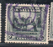 EL SALVADOR 1924 1925 CONSPIRACY OF 1811 5c USED USATO OBLITERE' - Salvador