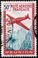 Réunion Obl. N° PA 17 - Avion Survolant L'île, Le 50f Rouge Et Bleu - Luftpost