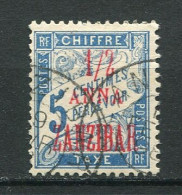 25938 Zanzibar Taxe 1° 1/2 A. S. 5c. Bleu  1897  TB  - Gebraucht