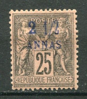 25935 Zanzibar N°5* 2 1/2 A. S. 25c. Noir S. Rose  1894 B/TB  - Nuovi